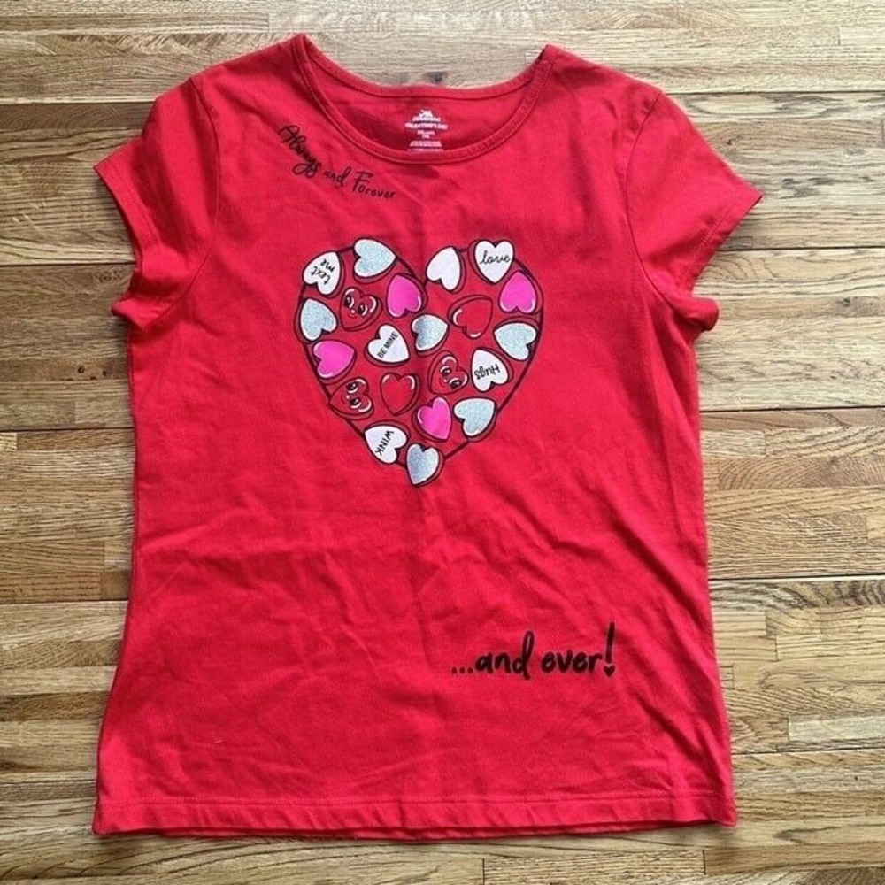 Way To Celebrate Girls Red Always & Forever Valentines Day Shirt Conversation He